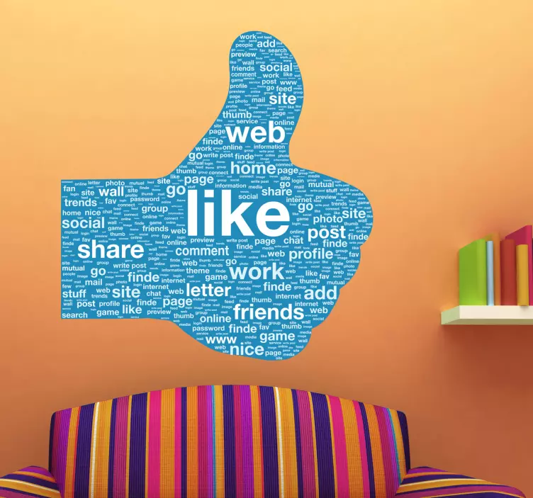 Tummen upp online media dekal - Tenstickers