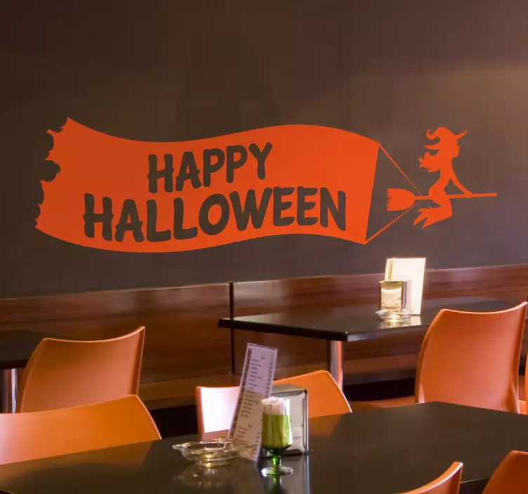 Skyltfönster klistermärken happy halloween firande - Tenstickers