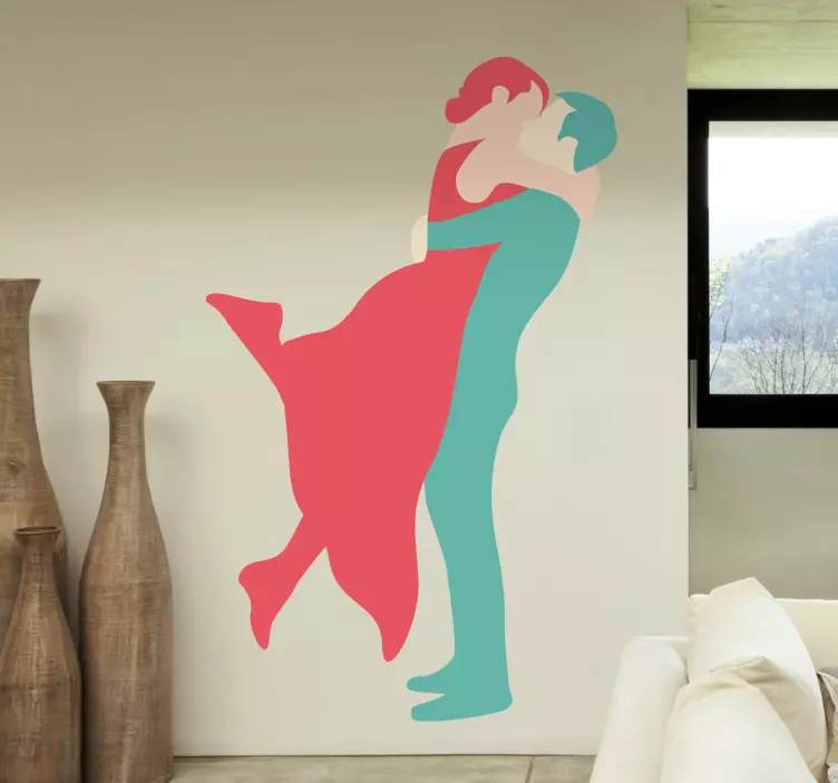 Par kyssar klistermärke - Tenstickers