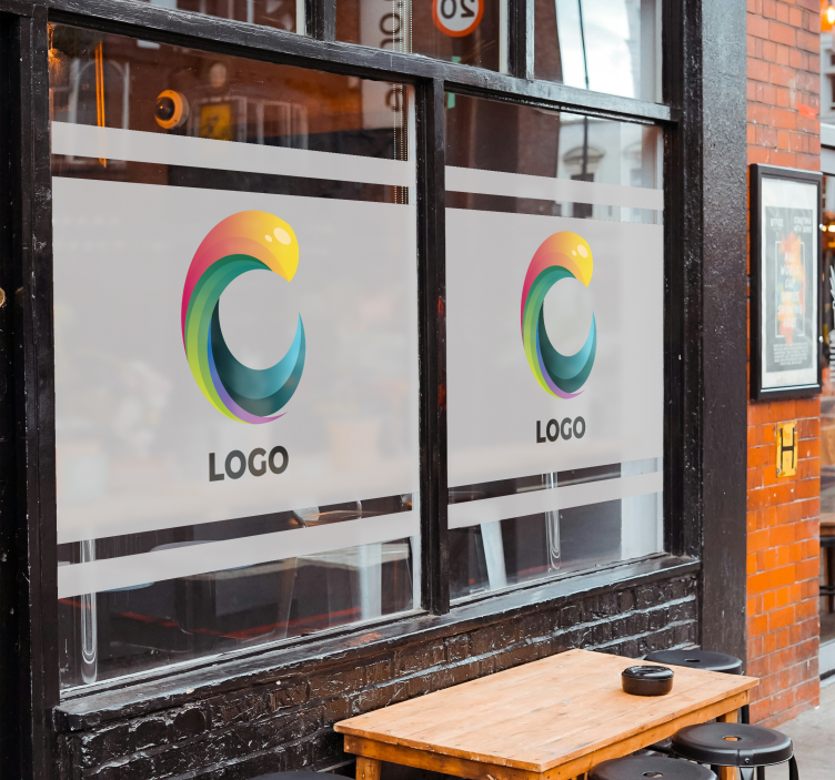 Logotyp kastad på genomskinlig Väggklistermärken skyltfönster - Tenstickers
