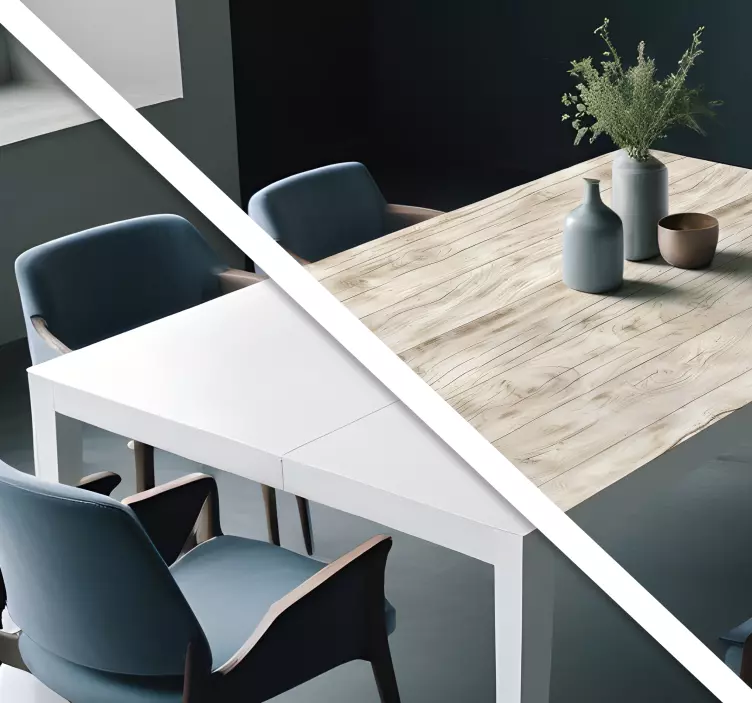 Ljust trä till bord matsal klistermärke - Tenstickers