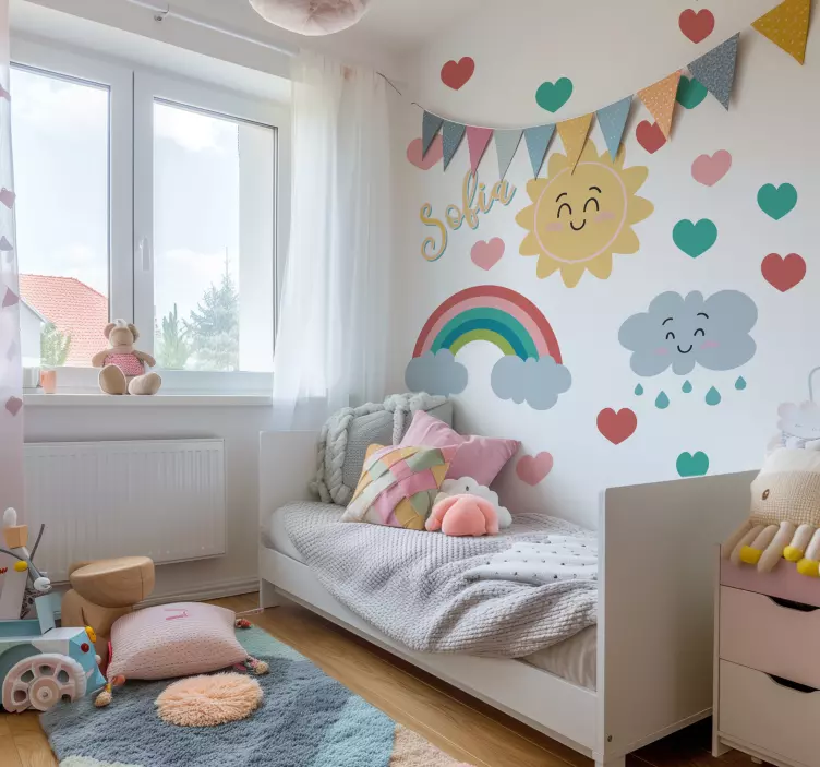 Glad soluppgång Väggklistermärken illustrationer - Tenstickers