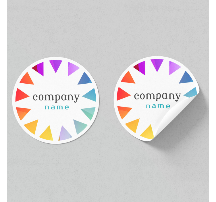 Personlig cirkel med logotyp klistermärke för kontor - Tenstickers