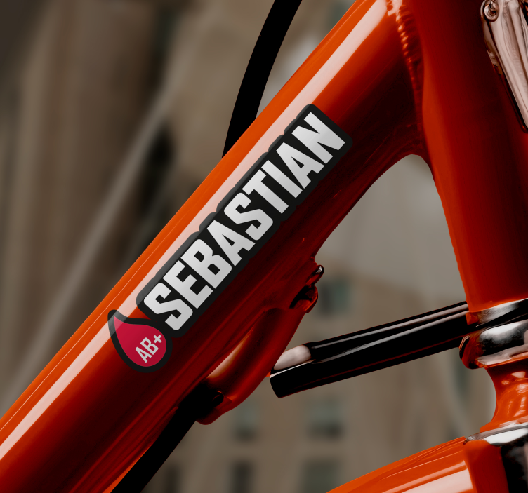 Flagga med namn blodgrupp klistermärken till cykel - Tenstickers