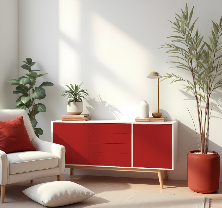 Matt röd enfärgad arkklistermärke - Tenstickers