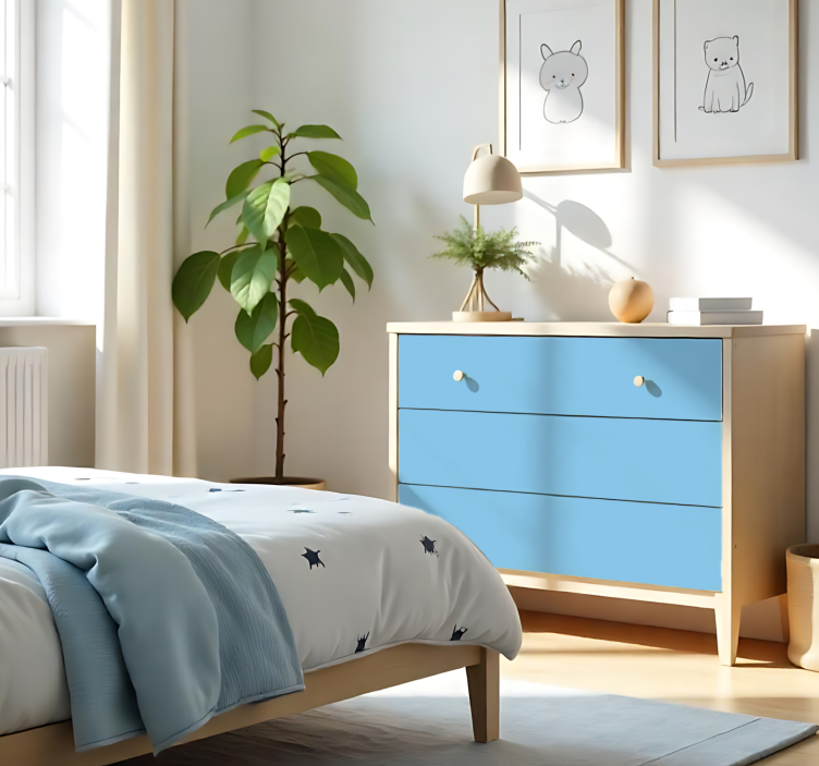 Matt himmelsblå enfärgad arkklistermärke - Tenstickers