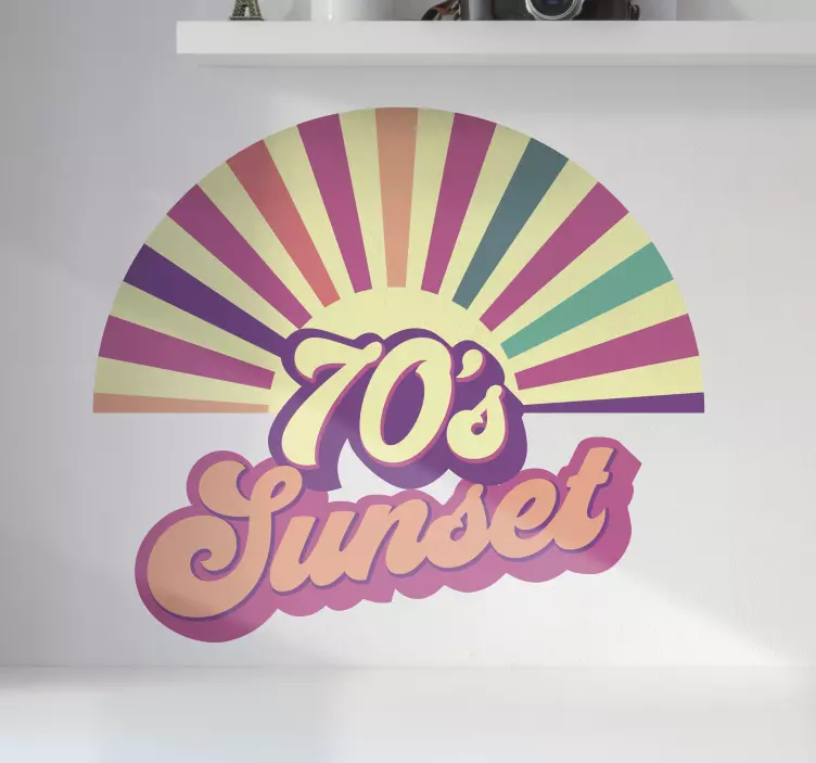 70-talets geometriska soltextklistermärke - Tenstickers