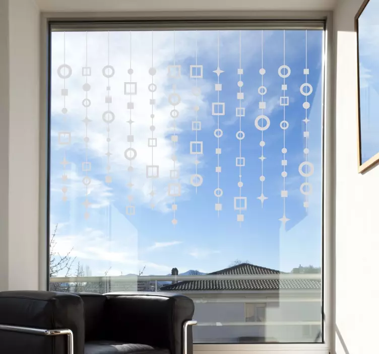 Abstrakt gardin fönster dekal - Tenstickers