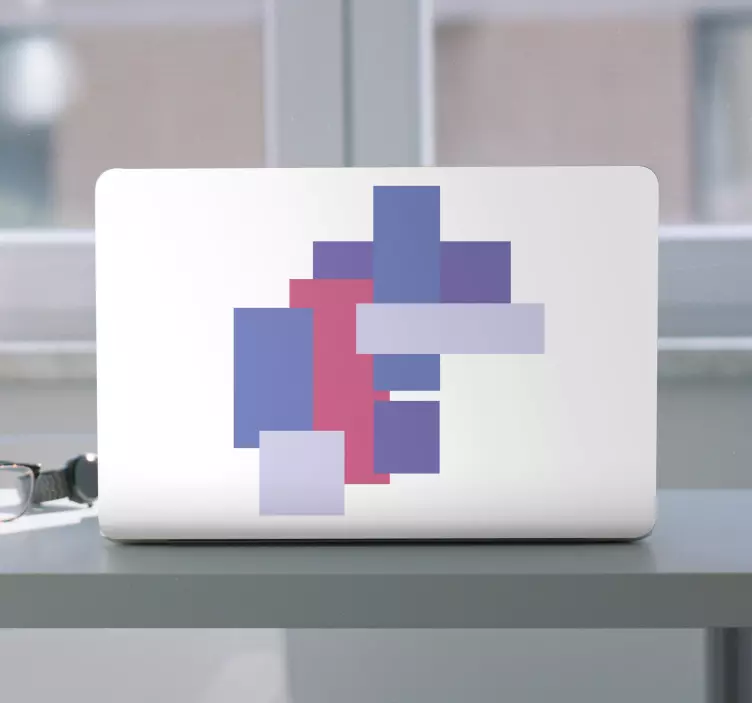 Abstrakt geometrisk komposition Laptop klistermärke - Tenstickers