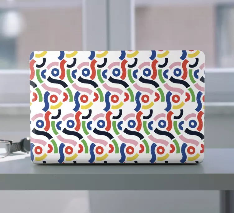 Abstrakt geometrisk målning laptop hud - Tenstickers