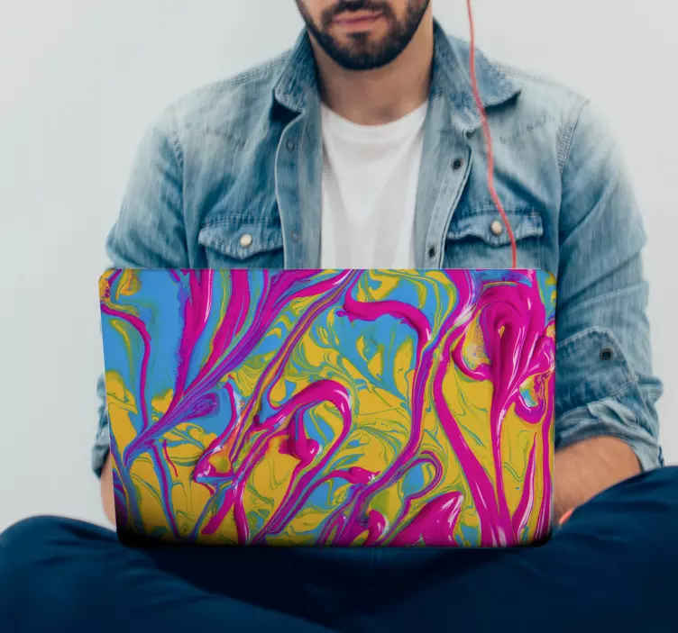 Abstrakt konst bärbar dator klistermärke - Tenstickers