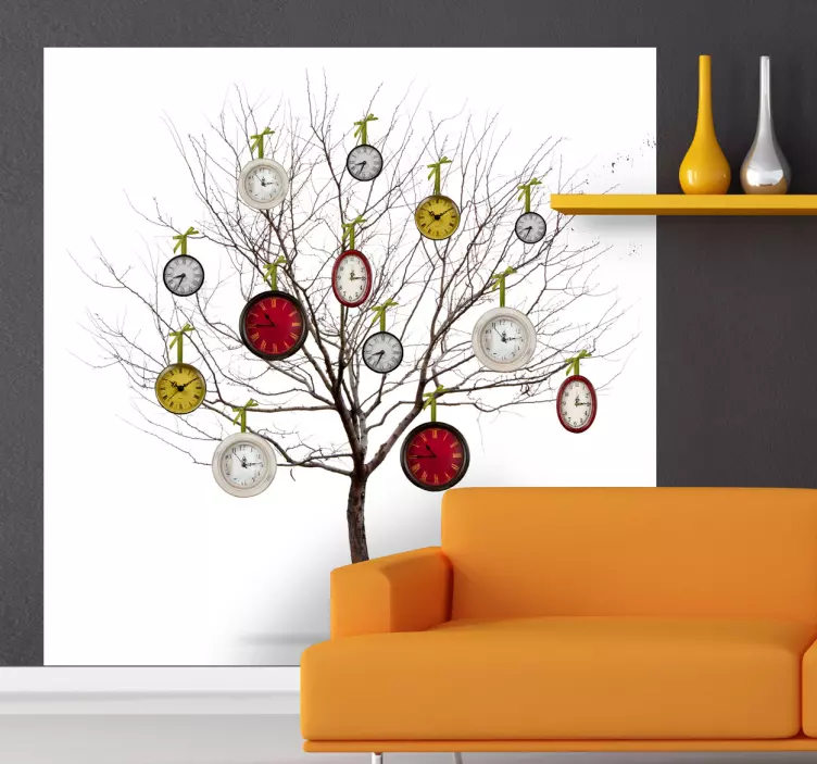 Abstrakt konst klocka väggmålning klistermärke - Tenstickers