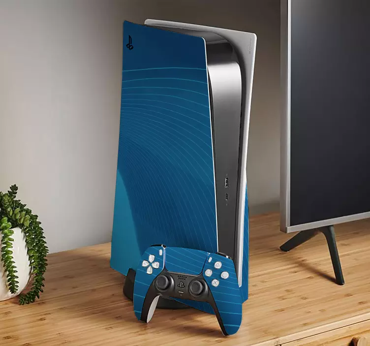 Abstrakt kurvor ps5 klistermärke - Tenstickers