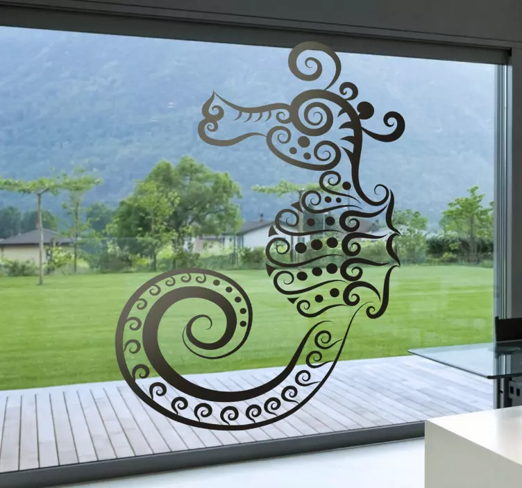 Abstrakt sjöhästdekal - Tenstickers