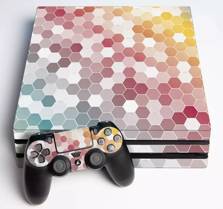 Abstrakt snygg mosaik bakgrund ps4 klistermärke - Tenstickers
