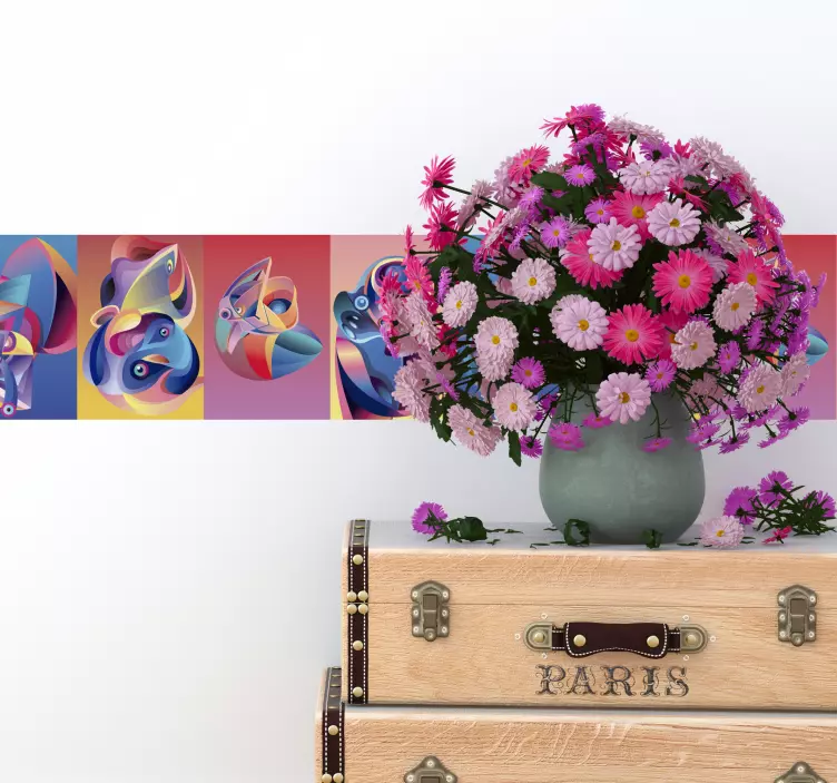 Abstrakta färgglada former klistermärke borband - Tenstickers