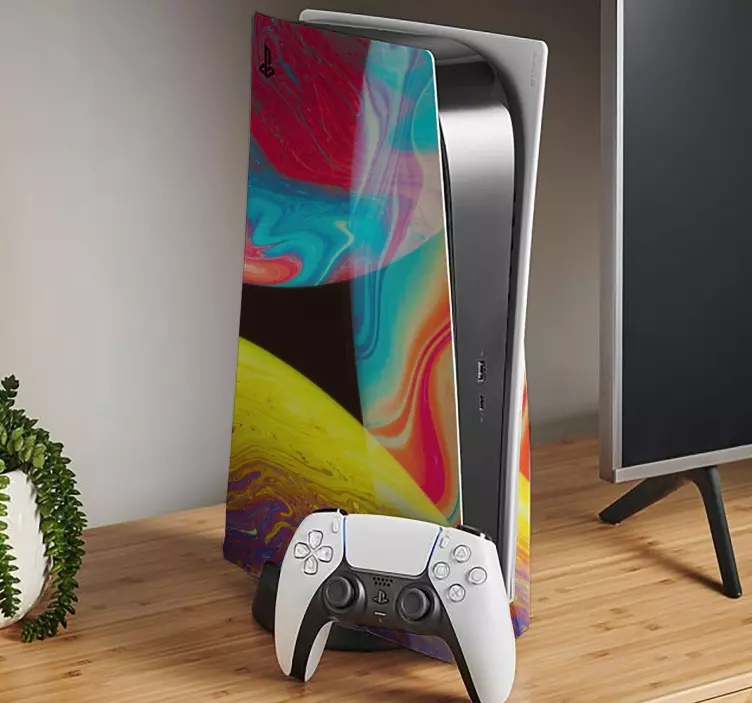 Abstrakta mångfärgade ps5-klistermärken - Tenstickers