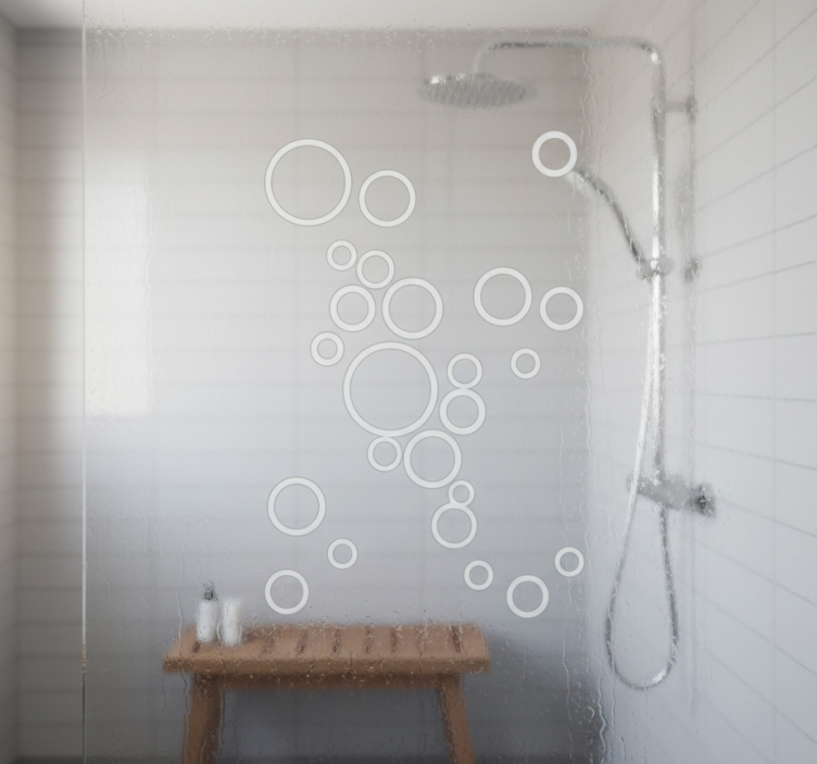 Abstrakta svävande orb klistermärke duschkabin - Tenstickers