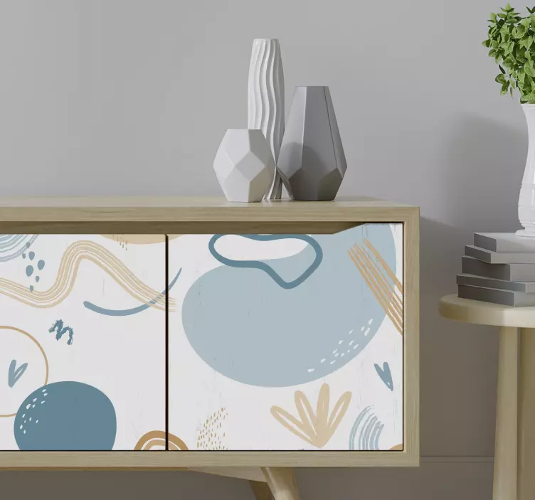 Abstrakta vågmönster dekorativ klistermärke - Tenstickers