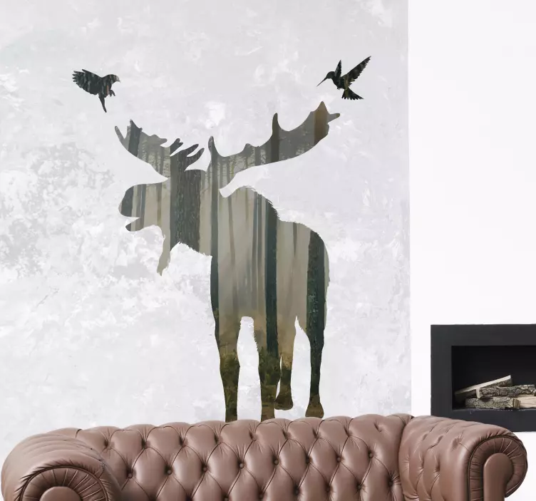 Oh rådjur i skogen vilda djur dekal - Tenstickers