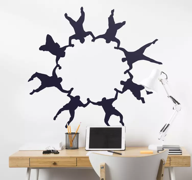 Akrobatisk siluett cirkel Väggklistermärken sport - Tenstickers