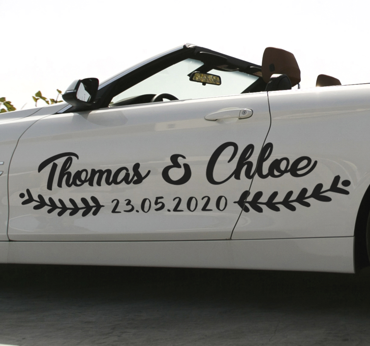 äktenskap dekoration bröllop klistermärke - Tenstickers