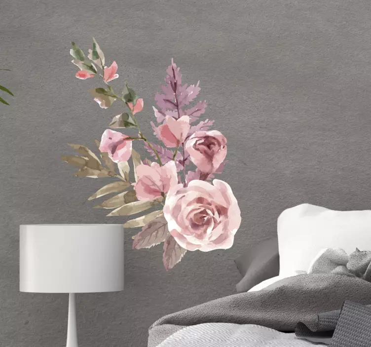 Akvarell blommig komposition blomma klistermärke - Tenstickers