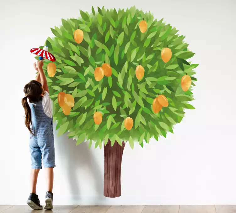 Akvarellmålade trädklistermärken matsal - Tenstickers