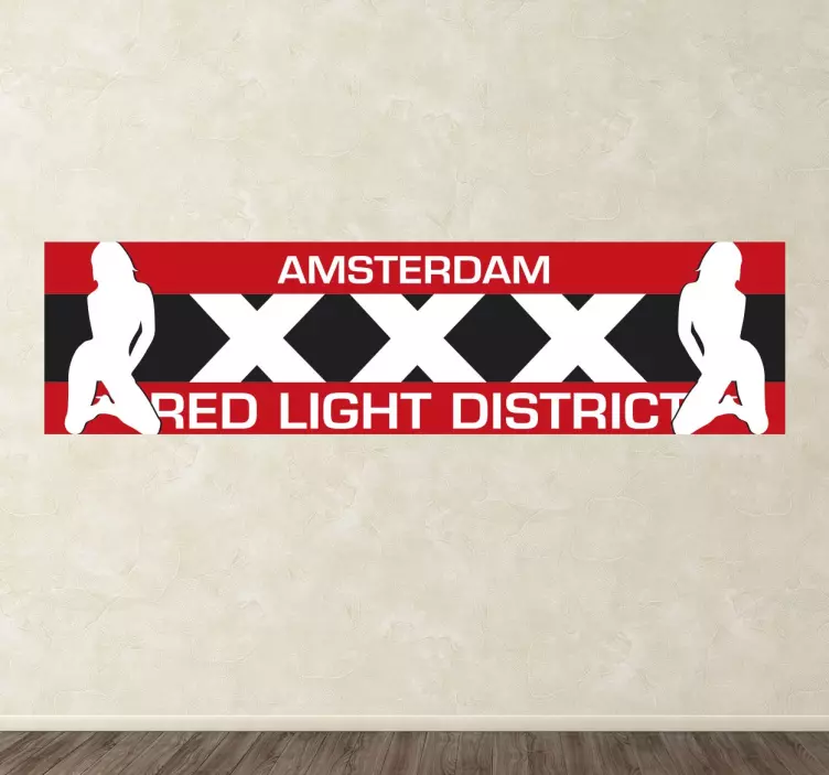 Amsterdam red light-klistermärke - Tenstickers