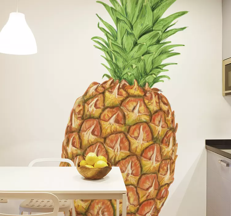 Färgglada ananas matvägg klistermärke - Tenstickers