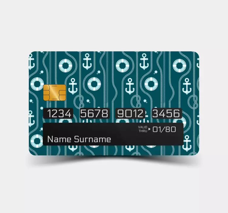Ankare och cirklar kreditkort klistermärke - Tenstickers