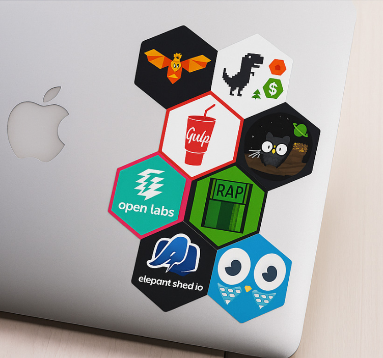Anpassad hexagonklistermärkebomb Laptop klistermärke - Tenstickers