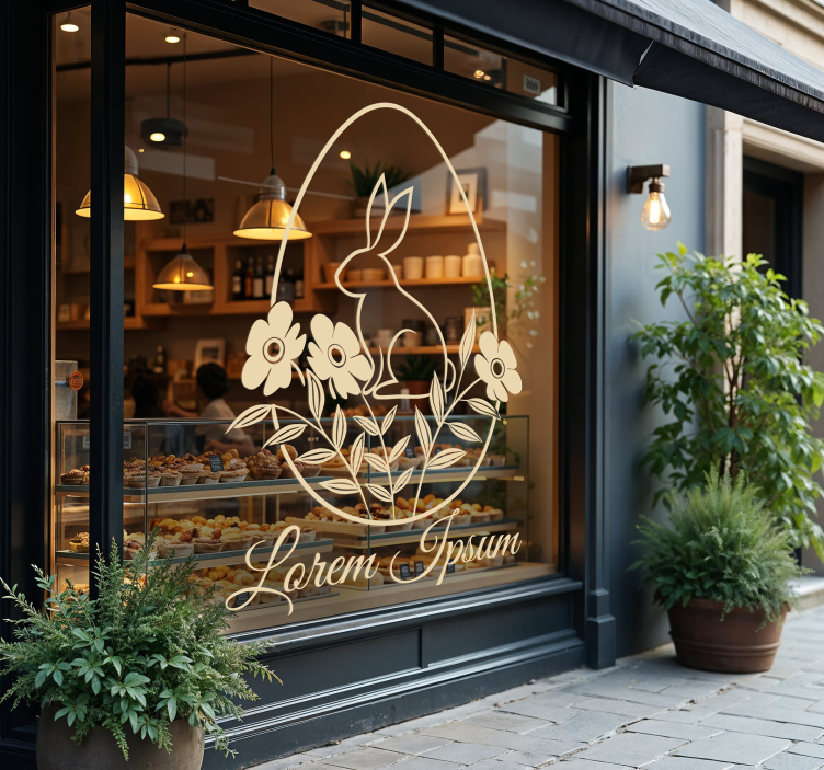 Anpassad text på påskdagen skyltfönster klistermärken - Tenstickers