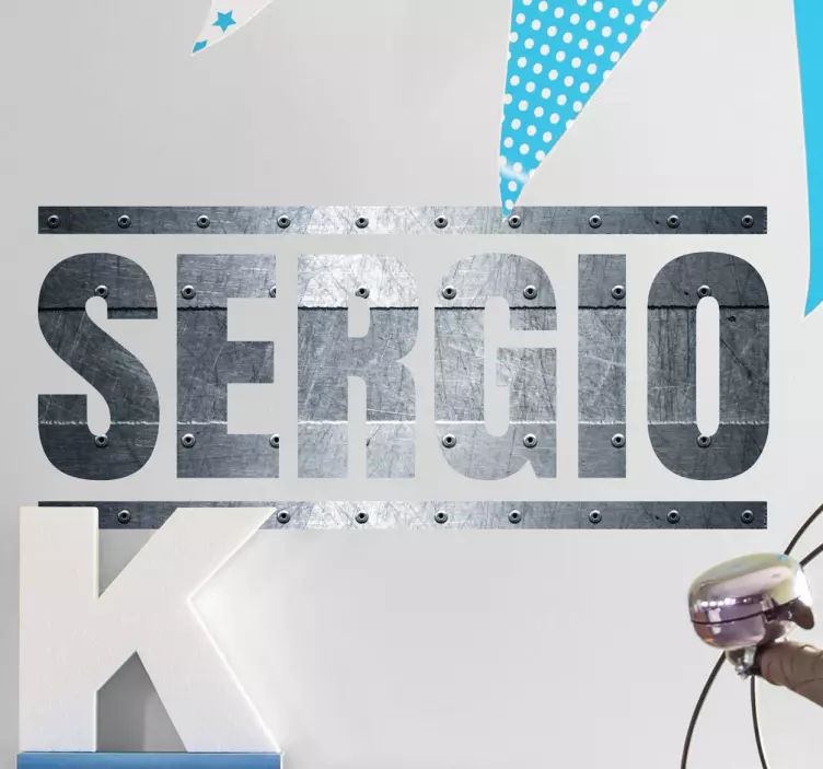 Anpassade namn metall effekt vägg klistermärke - Tenstickers