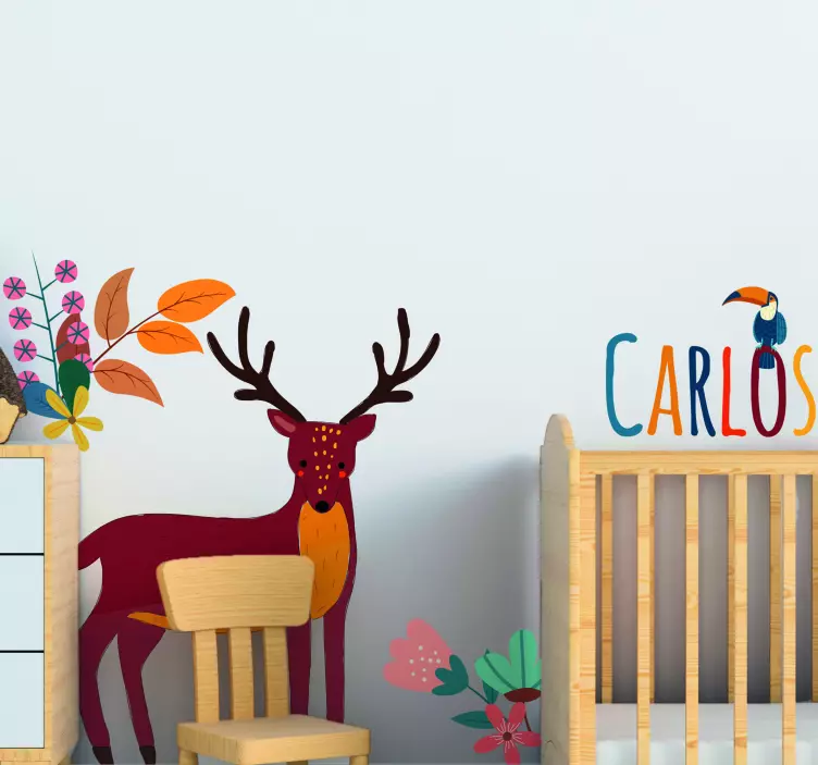 Anpassningsbar hjortillustration klistermärken - Tenstickers