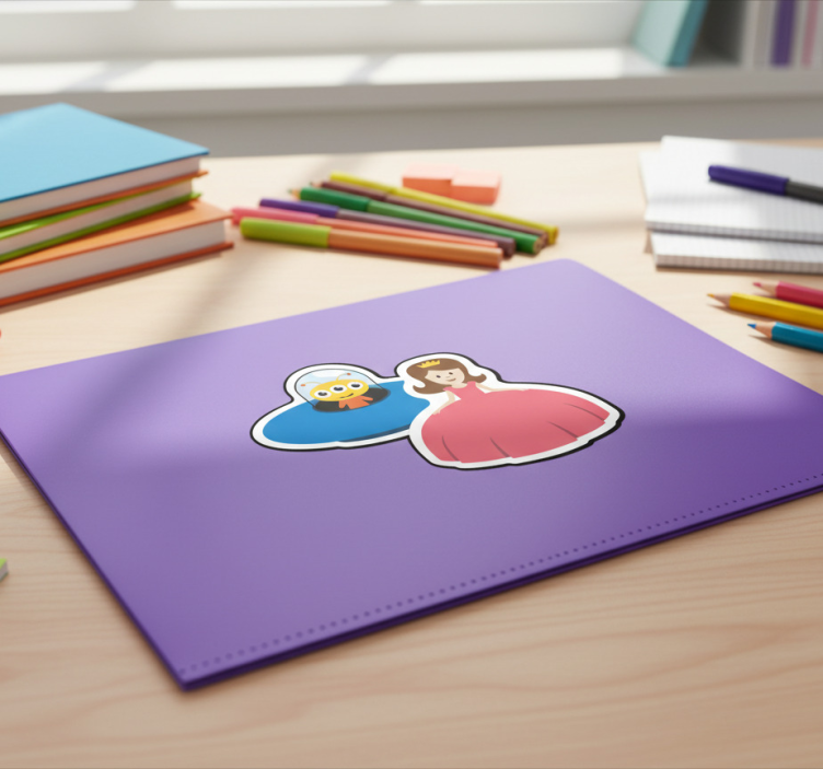 Anpassningsbar klistermärke prinsessa och utomjording - Tenstickers