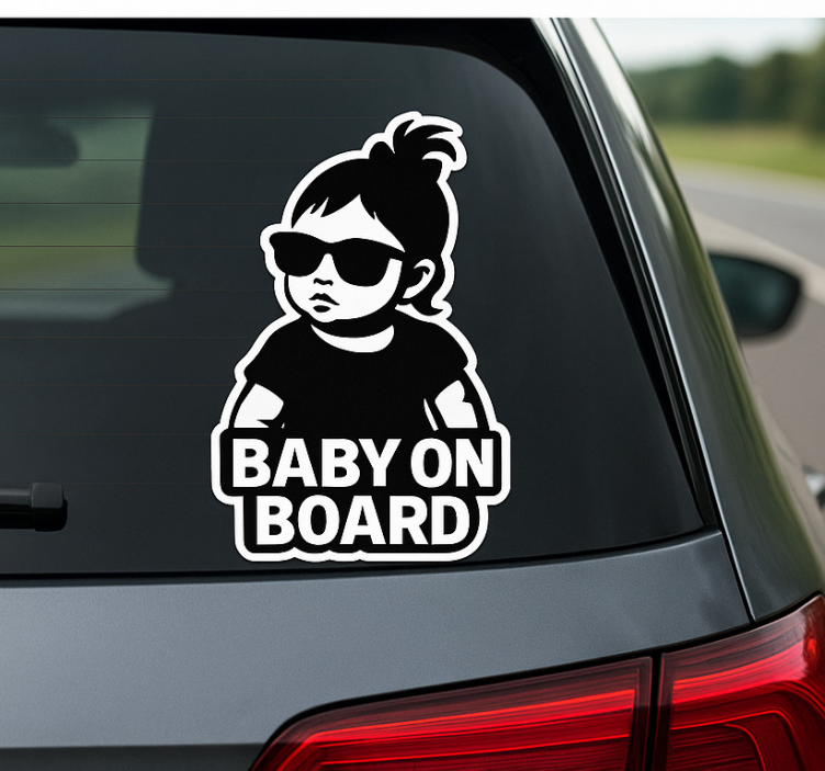 Anpassningsbar klistermärke rolig babyflicka ombord - Tenstickers
