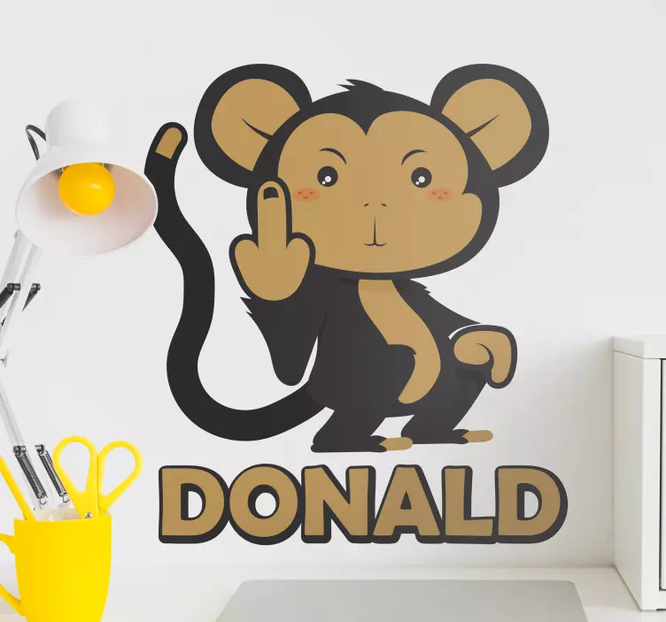 Apa med namn personligt dekal - Tenstickers