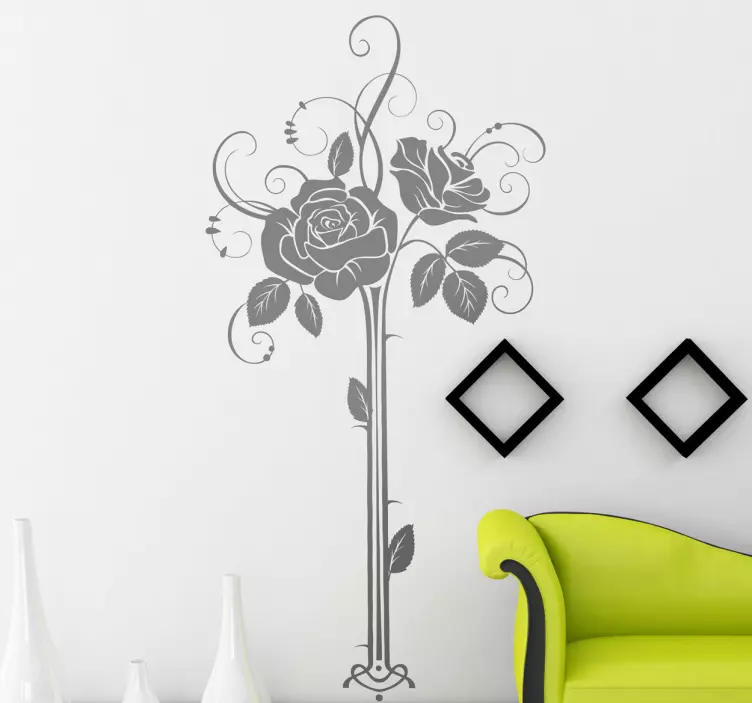 Art deco rosor dekal - Tenstickers