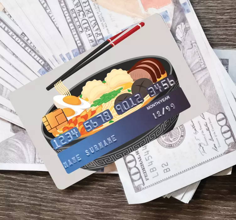 Asiatisk soppa kort klistermärke - Tenstickers