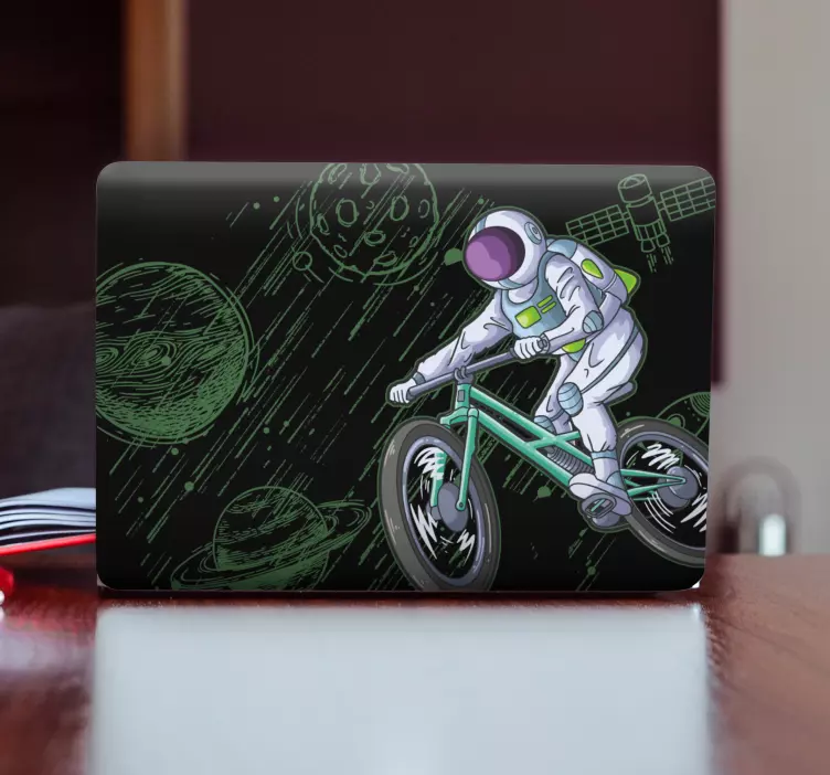 Laptop klistermärke astronaut på cykel - Tenstickers