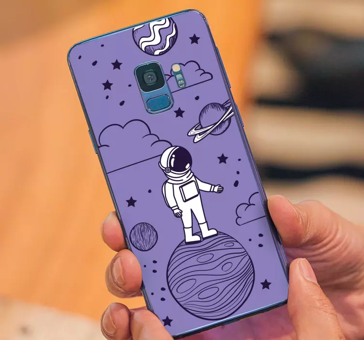 Astronaut rita med planeter samsung klistermärken - Tenstickers