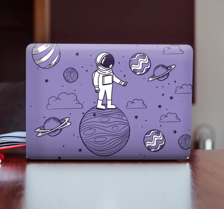 Astronaut rita med planeter bärbara skinn - Tenstickers