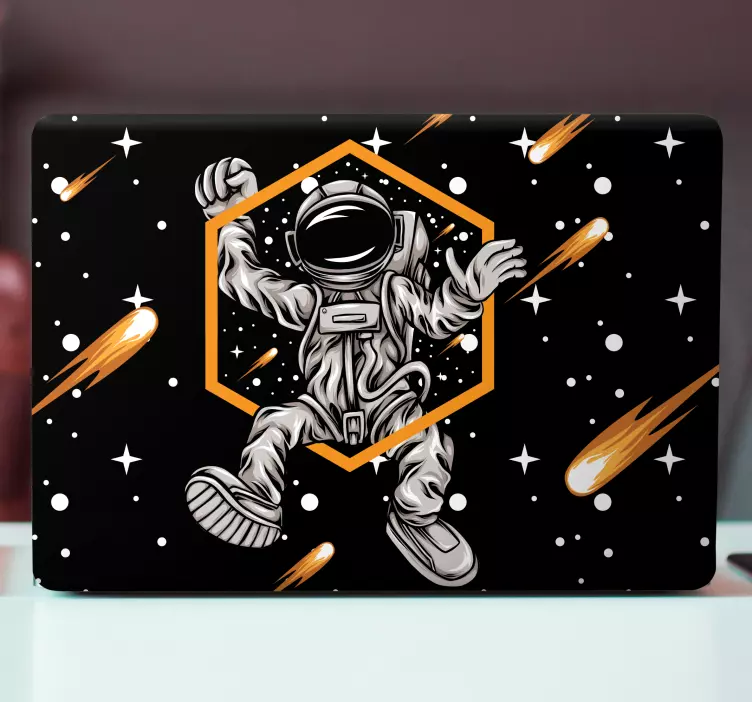 Laptop klistermärke astronaut svävande kosmos - Tenstickers
