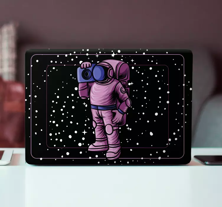 Laptop klistermärke astronaut med kamera - Tenstickers