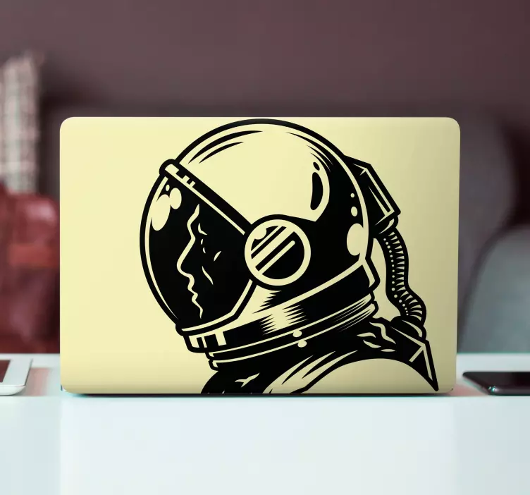 Laptop klistermärke astronautprofil silhuett - Tenstickers