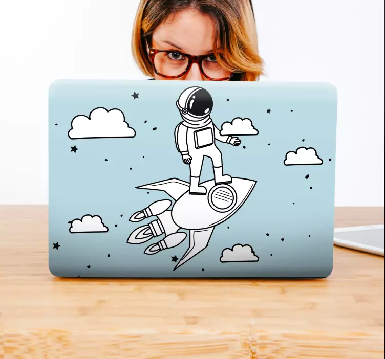 Laptop klistermärke astronaut raketäventyr - Tenstickers