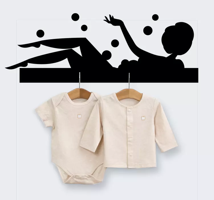 Avkopplande badkarsscen klädhängare klistermärke - Tenstickers