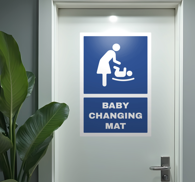 baby changing mat klistermärke för dörr - Tenstickers
