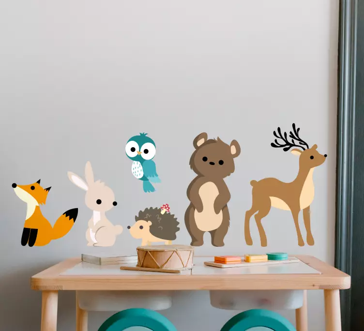 Baby djur design barn sovrum klistermärke - Tenstickers